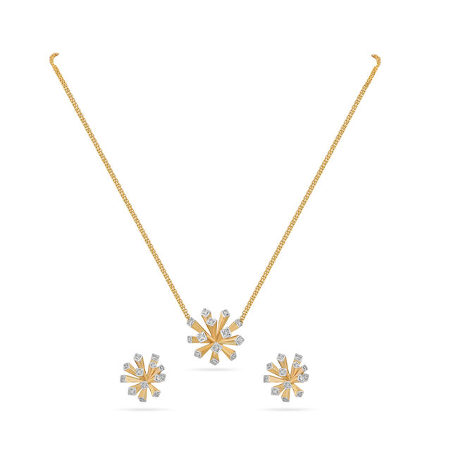 High-Value Studded Gold Necklace Set 