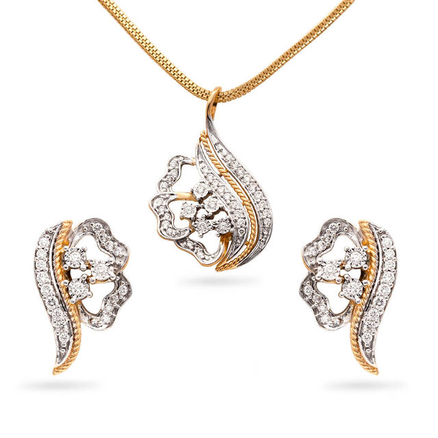 Spring Blossom Radiance Gold Pendant and Earrings Set,,hi-res 