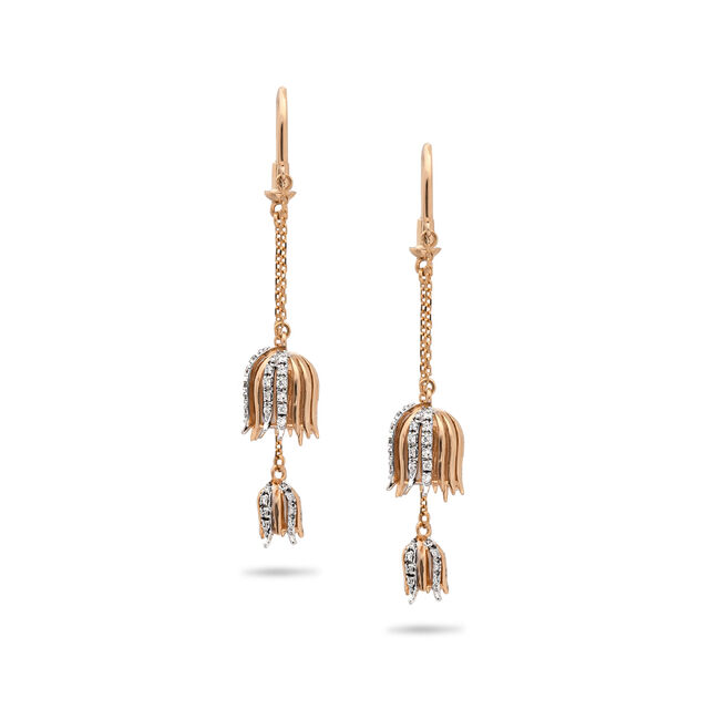 Chandelier Style Diamond Hoop Earrings,,hi-res 