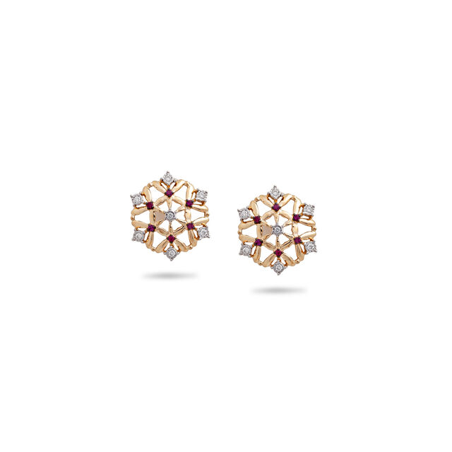 Floral Harmony Bloom Gold Earrings,,hi-res 