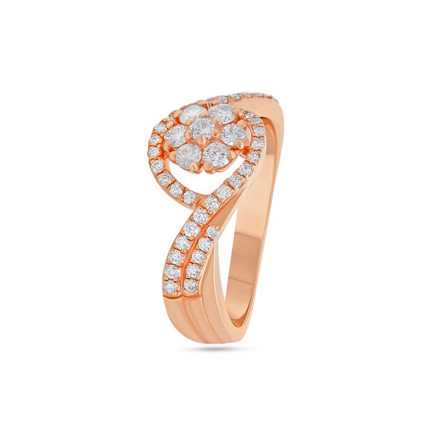 Elegant Swirl Diamond Ring