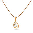 Leaf Inspired Diamond & Gold Pendant,,hi-res 