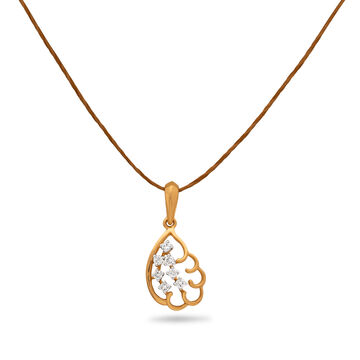 Leaf Inspired Diamond & Gold Pendant