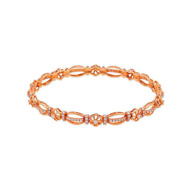 Rose Gold Diamond Studded Bangle,,hi-res 