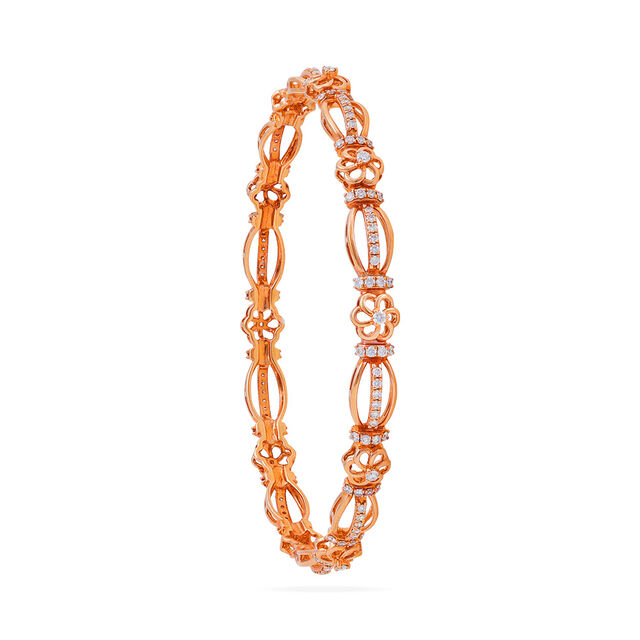 Rose Gold Diamond Studded Bangle,,hi-res 2