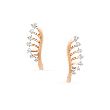 Tanishq 18 KT Rising Curve Studs for Women