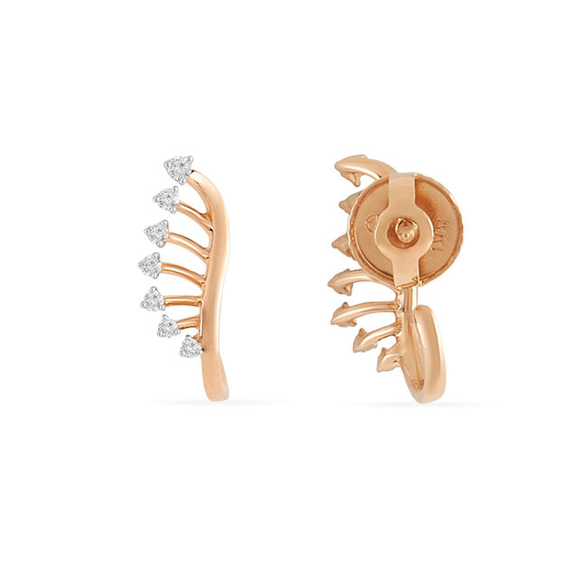 Tanishq 18 KT Rising Curve Studs for Women 3