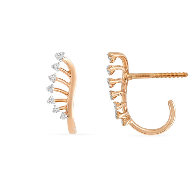 Tanishq 18 KT Rising Curve Studs for Women 4