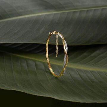 Bold Waves Diamond Bangle