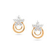 Flower Drop Gold & Diamond Earrings,,hi-res 