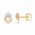 Flower Drop Gold & Diamond Earrings,,hi-res 2