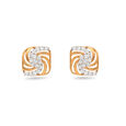 Geometric Swirl Gold & Diamond Earrings,,hi-res 
