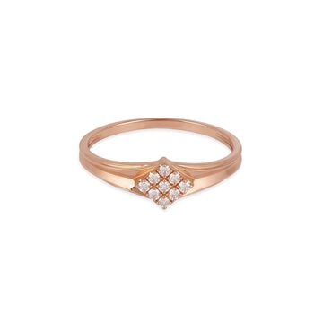Darling 18 Karat Rose Gold And Diamond Geometric Design Finger Ring