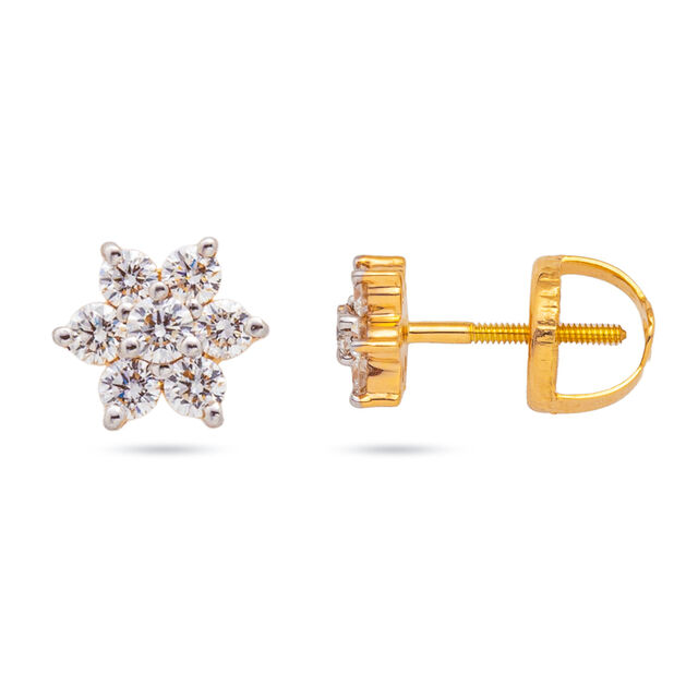 Stellar Diamond Gold Star Earrings,,hi-res 2