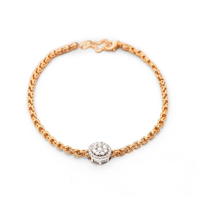 Exuberant Dainty Diamond Bracelet in White and Rose Gold,,hi-res 