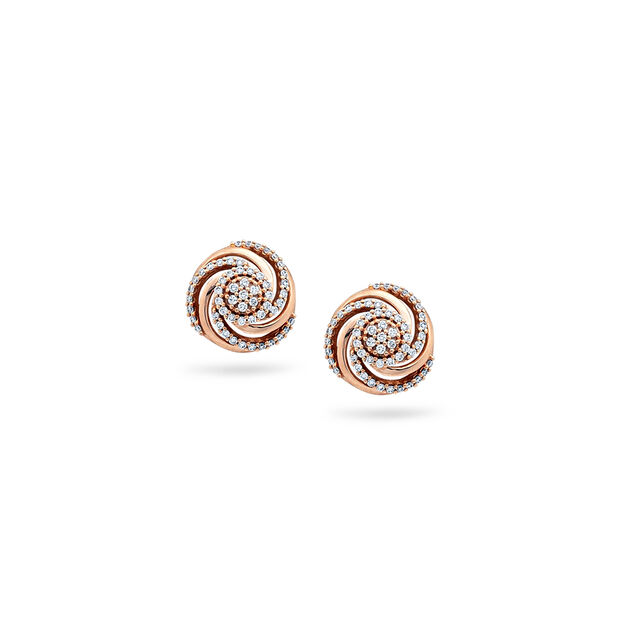 Storm Spiral Gold Earrings,,hi-res 