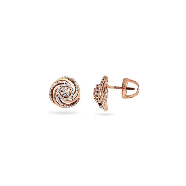 Storm Spiral Gold Earrings,,hi-res 2