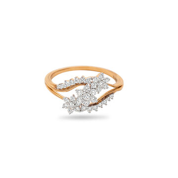 Floral Vine Diamond-Studded Ring