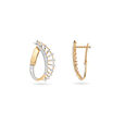 Radiant Diamond and Gold Hoop Earrings,,hi-res 2