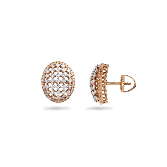 Contemporary Diamond Lattice Stud Earrings,,hi-res 2