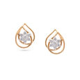 Modern Diamond and Gold Stud Earrings 