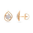 Modern Diamond and Gold Stud Earrings 2