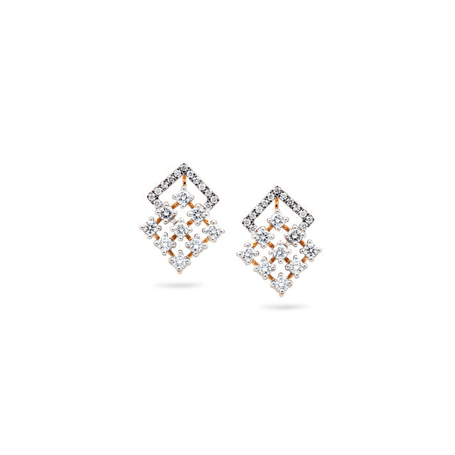 Geometrical Diamond Stud Earrings,,hi-res 