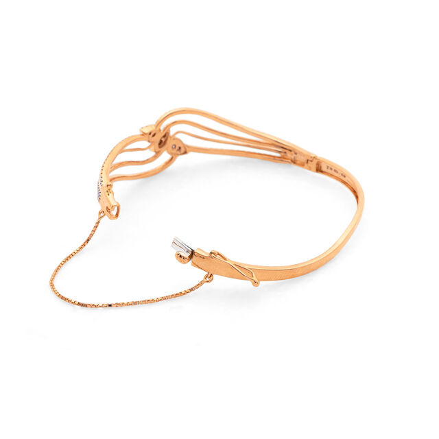 Brilliant Waves Rose Gold & Diamond Bangle,,hi-res 3