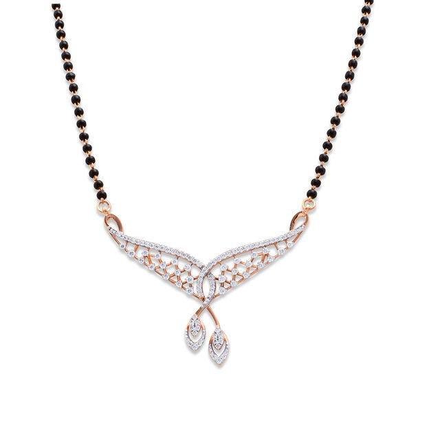 Entwined Diamond & Rose Gold Mangalsutra,,hi-res 