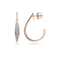 Sleek Diamond & Rose Gold Hoop Earrings,,hi-res 2