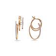 Spiralling Hoops Rose Gold and Diamond Earrings,,hi-res 2