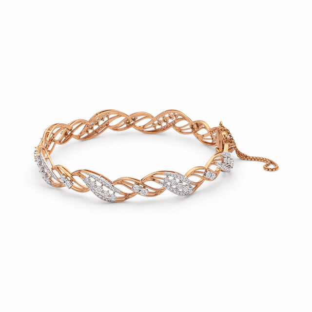 Rose and White Gold Interweave Diamond Bangle,,hi-res 