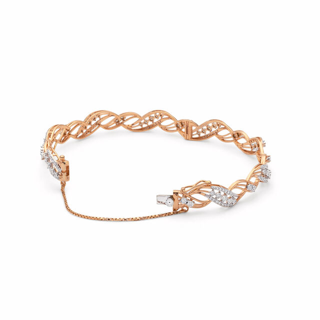 Rose and White Gold Interweave Diamond Bangle,,hi-res 3