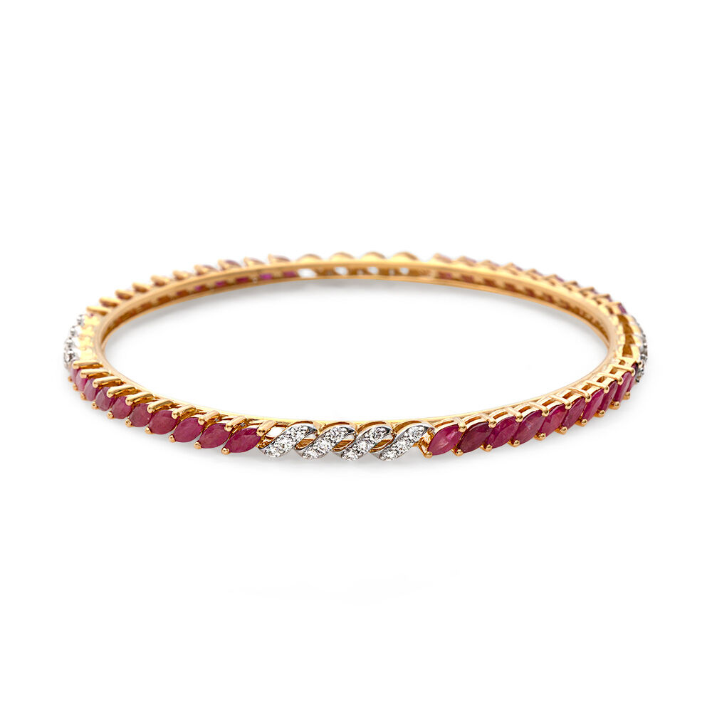 Ruby and Diamond Marquise Bangle