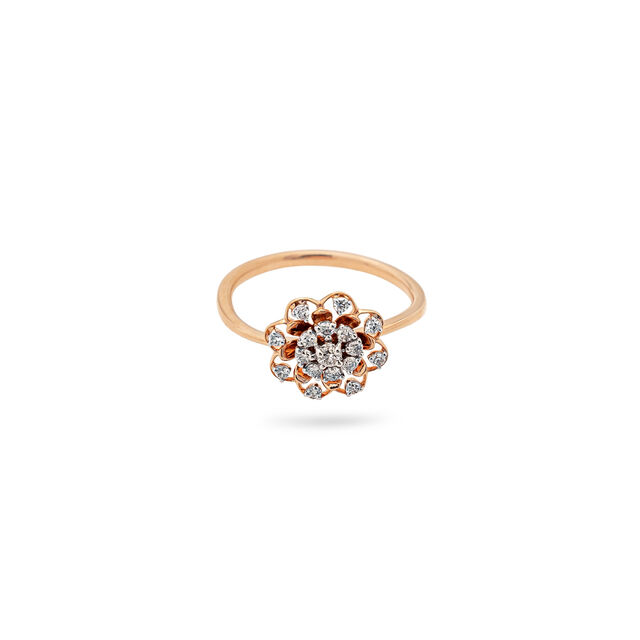 Flower Blossom Diamond & Gold Ring,,hi-res 