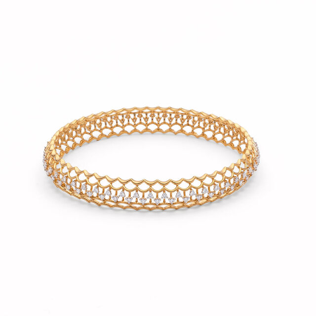 Diamond Lattice Charm Bangle,,hi-res 