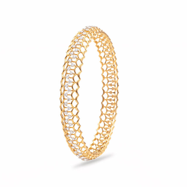 Diamond Lattice Charm Bangle,,hi-res 2