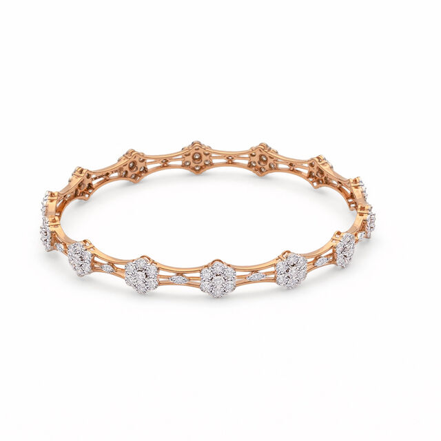 Rose Gold Floral Flourish Bangle,,hi-res 