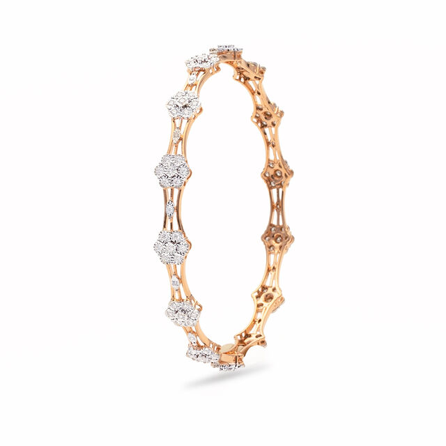 Rose Gold Floral Flourish Bangle,,hi-res 2
