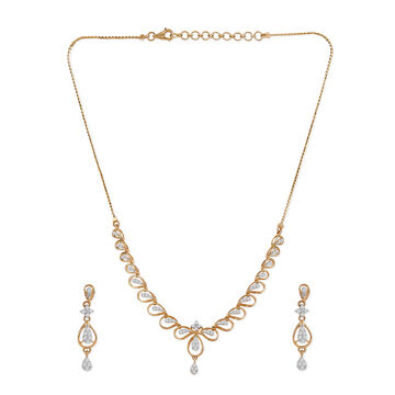 Tanishq 18KT Diamond Necklace Set for Women