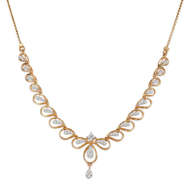 Tanishq 18KT Diamond Necklace Set for Women 3