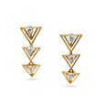 Triangular Gold and Diamond Drop Earrings,,hi-res 