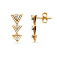 Triangular Gold and Diamond Drop Earrings,,hi-res 2
