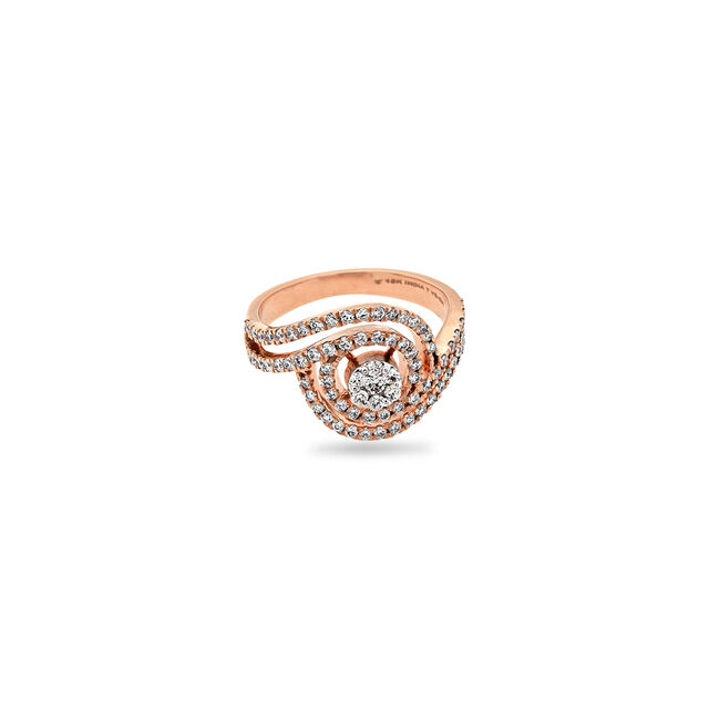 Sparkling Spiral Rose Gold Ring,,hi-res 