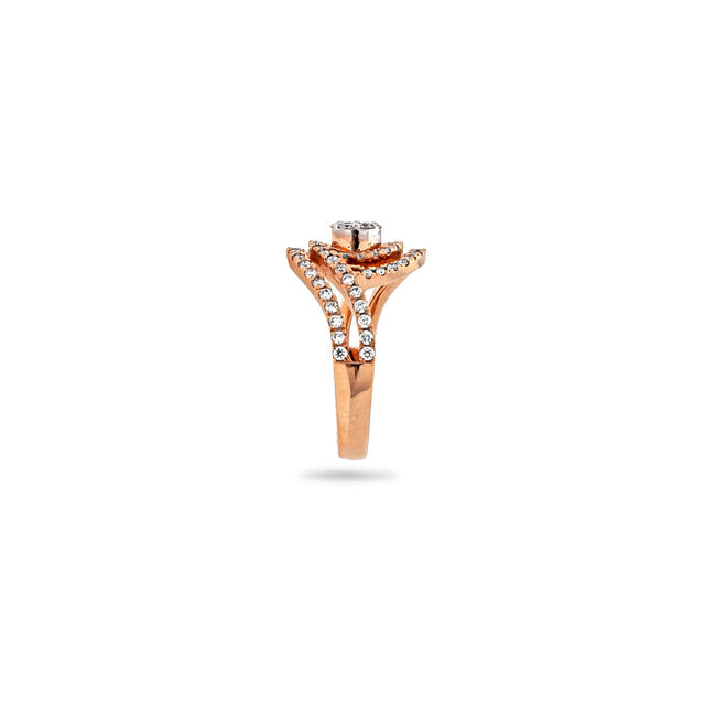 Sparkling Spiral Rose Gold Ring,,hi-res 2