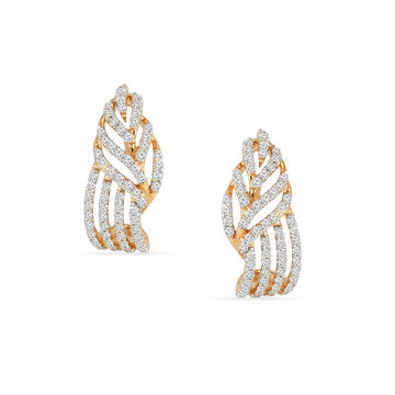 Tanishq 18 KT Leaf Curve Studs for Women