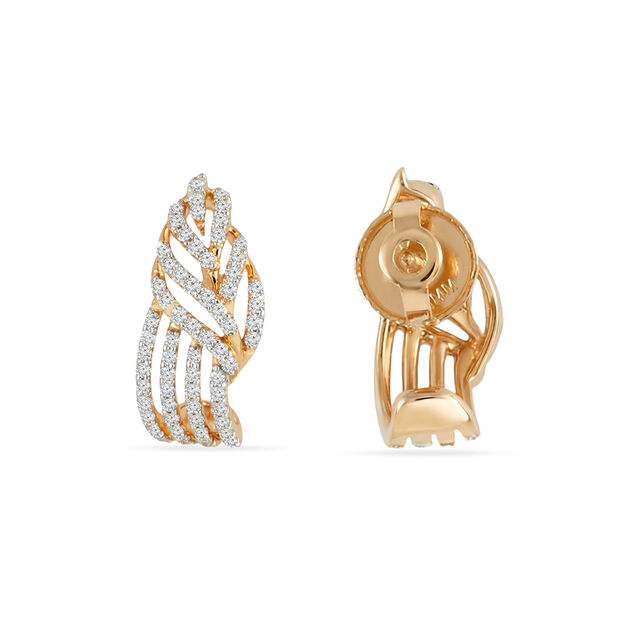 Tanishq 18 KT Leaf Curve Studs for Women 3