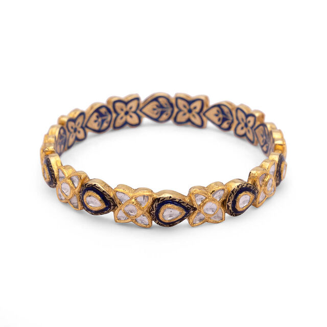 Vintage Diamond Enamel Bangle,,hi-res 2