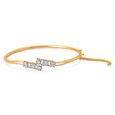 Dazzling Trio Gold Bangle 