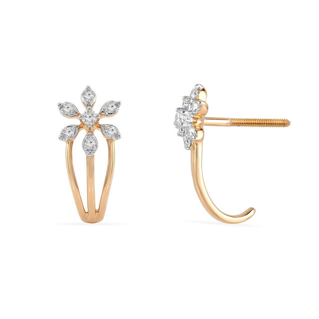 Tanishq 18 KT Floral Rise Studs for Women